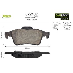 VALEO Piduriklotsi komplekt,ketaspidur 872482