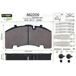 VALEO Piduriklotsi komplekt,ketaspidur 882209