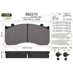 VALEO Piduriklotsi komplekt,ketaspidur 882210
