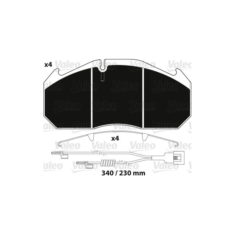 VALEO Piduriklotsi komplekt,ketaspidur 882213