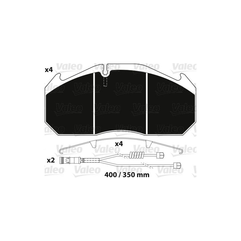 VALEO Piduriklotsi komplekt,ketaspidur 882216