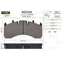 VALEO Piduriklotsi komplekt,ketaspidur 882248