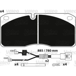 VALEO Piduriklotsi komplekt,ketaspidur 882255