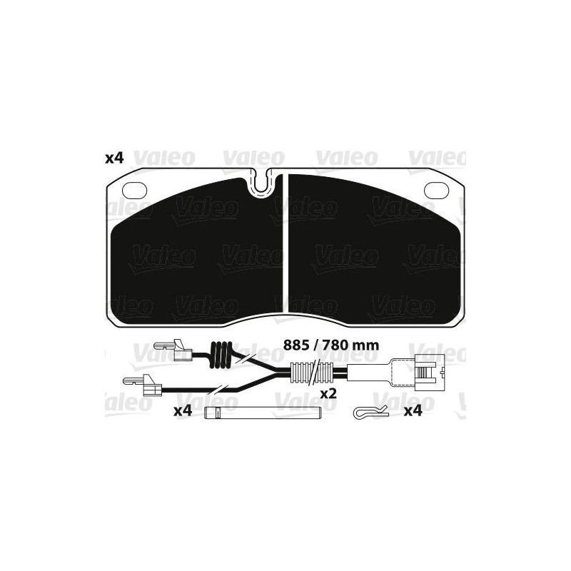 VALEO Piduriklotsi komplekt,ketaspidur 882255