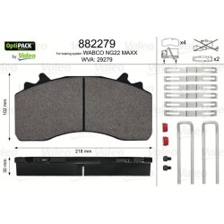 VALEO Piduriklotsi komplekt,ketaspidur 882279