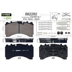 VALEO Piduriklotsi komplekt,ketaspidur 882282