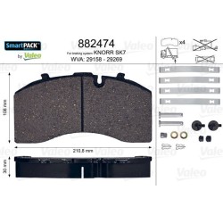 VALEO Piduriklotsi komplekt,ketaspidur 882474