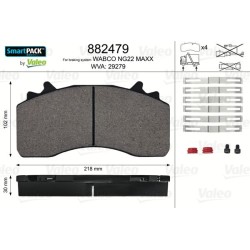 VALEO Piduriklotsi komplekt,ketaspidur 882479
