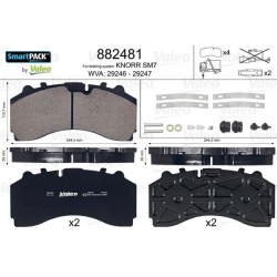 VALEO Piduriklotsi komplekt,ketaspidur 882481