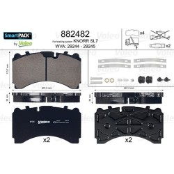 VALEO Piduriklotsi komplekt,ketaspidur 882482