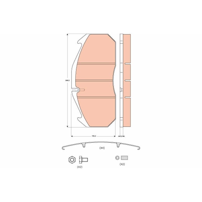 TRW Piduriklotsi komplekt,ketaspidur GDB5065