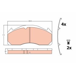 TRW Piduriklotsi komplekt,ketaspidur GDB5085