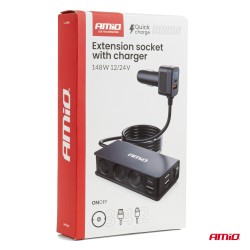 Laadija 3USB-A,USB-C,QC 3.0,PD 3.0,148W