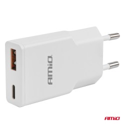 Seinalaadija 230 V 20 W GaN USB-C USB-A
