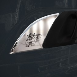 FRONT OF DOOR HANDLE CHROME GRIFFIN LOGO (PRESSED)