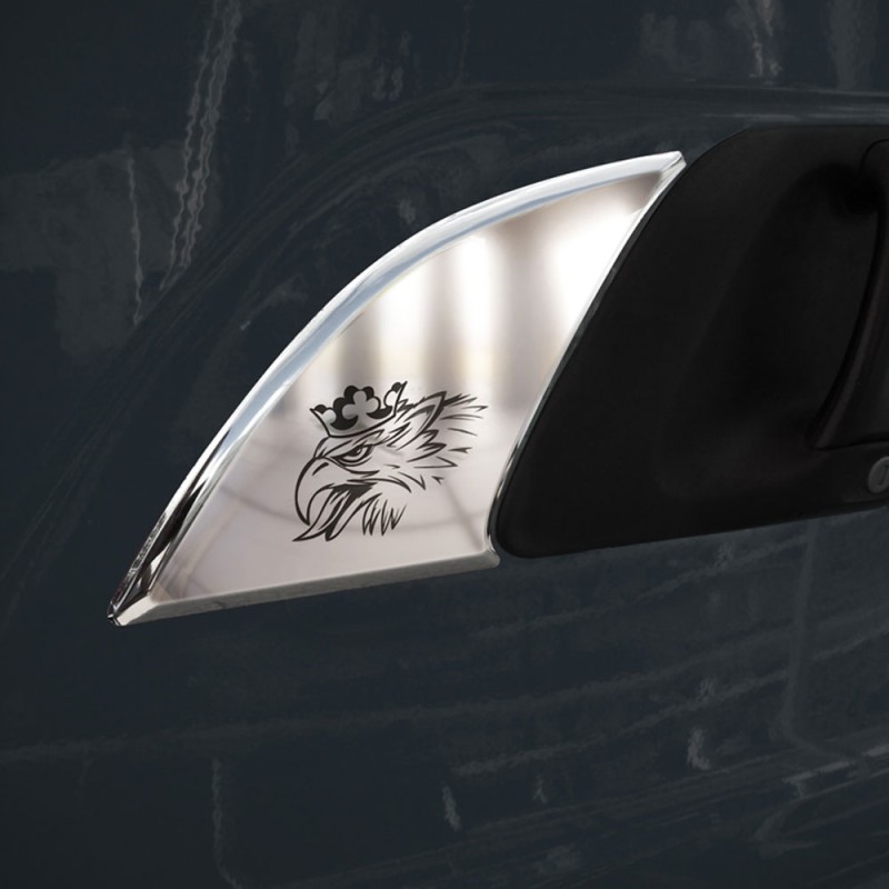 FRONT OF DOOR HANDLE CHROME GRIFFIN LOGO (PRESSED)