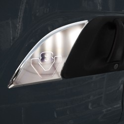 FRONT OF DOOR HANDLE CHROME (LOGO) (PRESSED)