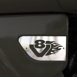 MUDGUARD CHROME FLAMMY V8 LOGO