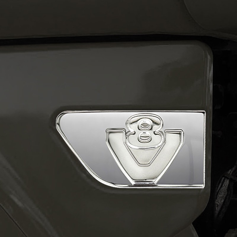 MUDGUARD CHROME V8 LOGO (PRESSED)